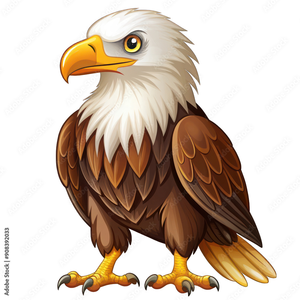 Fototapeta premium A cartoon eagle isolated on transparent background