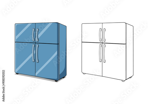 Refrigerator Cartoon Design Illustration vector eps format suitable for your design needs logo illustration animation etc