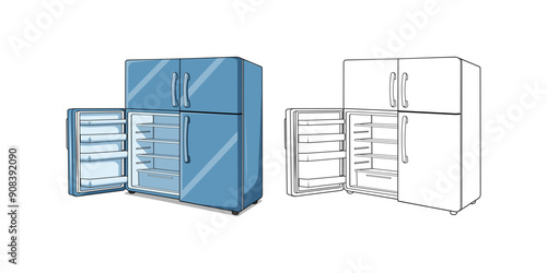 Refrigerator Cartoon Design Illustration vector eps format suitable for your design needs logo illustration animation etc
