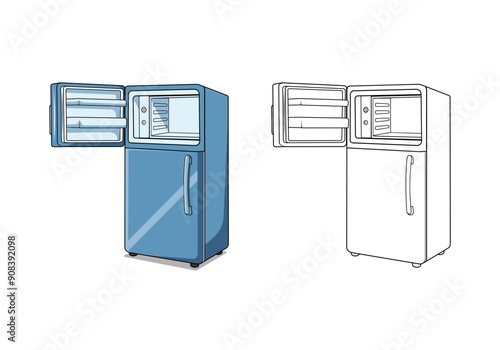 Refrigerator Cartoon Design Illustration vector eps format suitable for your design needs logo illustration animation etc