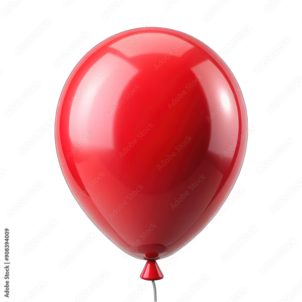 A red glossy balloon isolated on transparent background A red glossy balloon isolated on transparent background