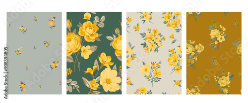 Seamless pattern with vintage roses for summer dress fabrics