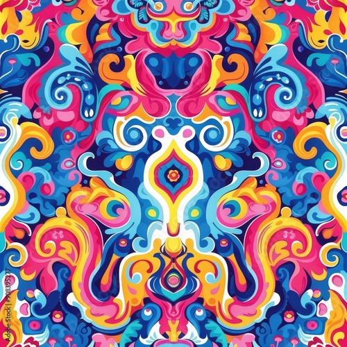 Abstract Colorful Swirls Design