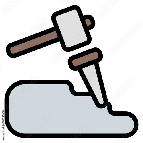 Sculpting Icon in Filled Line Style