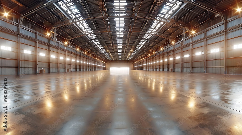 full seamless spherical hdri panorama 360 degrees in interior of large empty room as warehouse hangar or gallary with spotlights in equirectangular projection VR AR concept : Generative AI full seamless spherical hdri panorama 360 degrees in interior of large empty room as warehouse hangar or gallary with spotlights in equirectangular projection VR AR concept : Generative AI