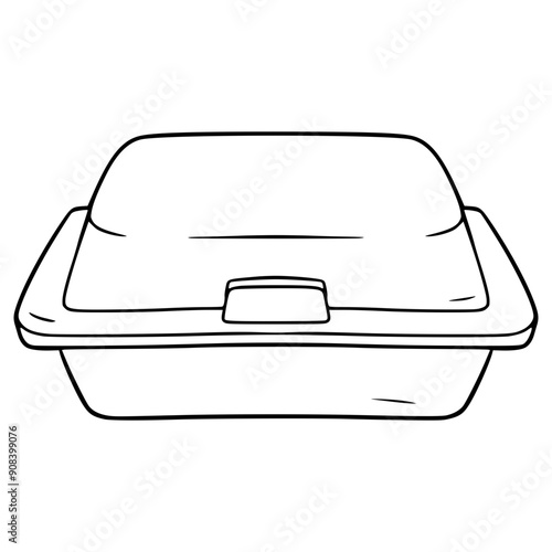 styrofoam container illustration hand drawn outline vector