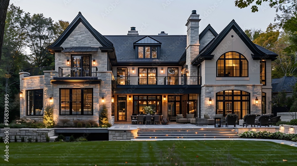 New beautiful luxury home exterior : Generative AI New beautiful luxury home exterior : Generative AI