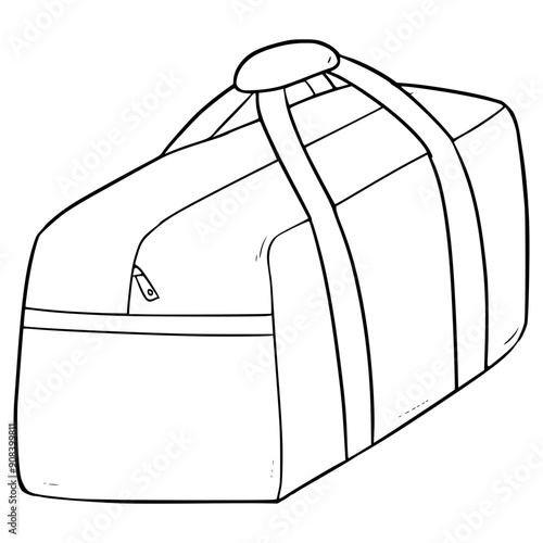 duffle bag illustration hand drawn outline vector