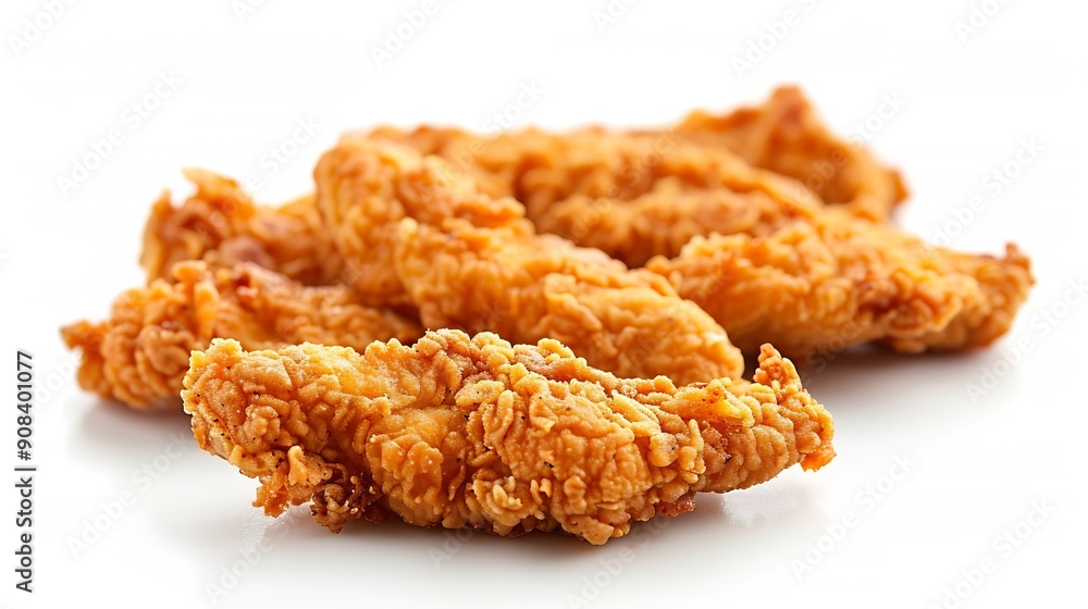 Isolated crispy fried fhicken strips : Generative AI Isolated crispy fried fhicken strips : Generative AI