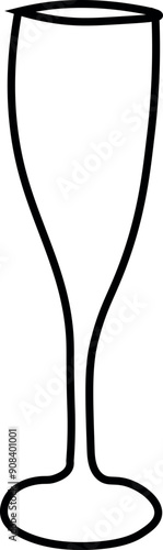 Elite Premium Pink Champagne Flute at Drinkstuff line art .eps