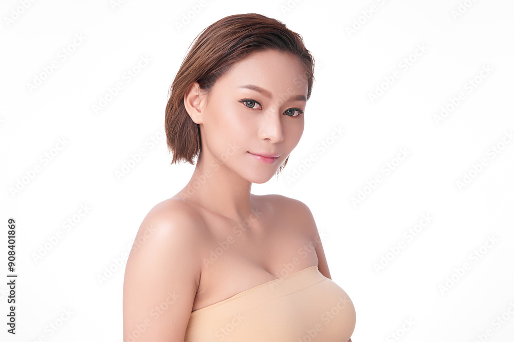 Beautiful young asian woman with clean fresh skin on white background, Face care, Facial treatment, Cosmetology, beauty and spa, Asian women portrait. Beautiful young asian woman with clean fresh skin on white background, Face care, Facial treatment, Cosmetology, beauty and spa, Asian women portrait.