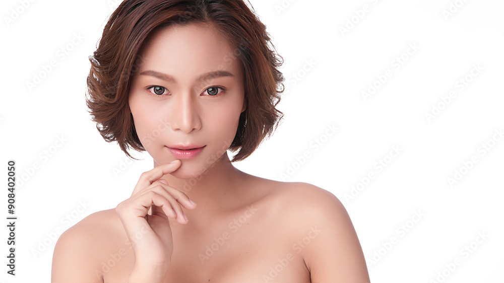 Beautiful young asian woman with clean fresh skin on white background, Face care, Facial treatment, Cosmetology, beauty and spa, Asian women portrait. Beautiful young asian woman with clean fresh skin on white background, Face care, Facial treatment, Cosmetology, beauty and spa, Asian women portrait.