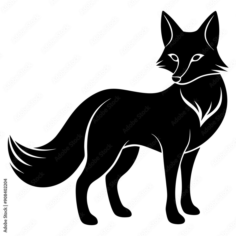 fox isolated on white, fox vector illustration, animal vector art, foxs silhouette, pet vector icon, eps fox isolated on white, fox vector illustration, animal vector art, foxs silhouette, pet vector icon, eps