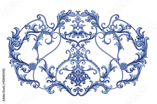 Arabesque with scrolls in Baroque style