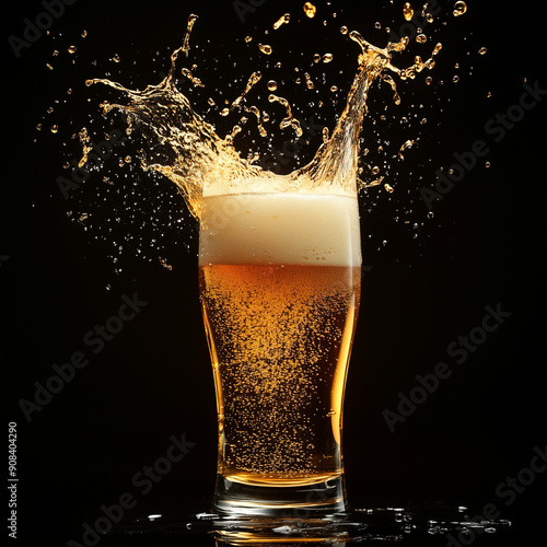 Wallpaper Mural glass of beer on dark background Torontodigital.ca