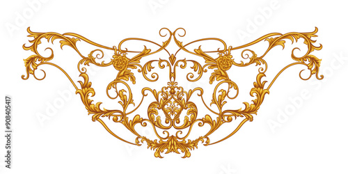Arabesque with scrolls in Baroque style