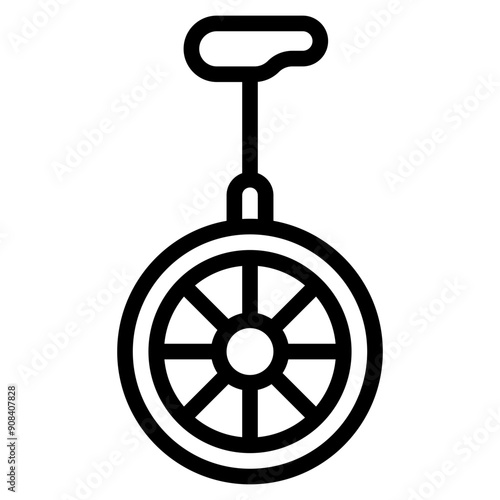 Monocycle Icon in Line Style