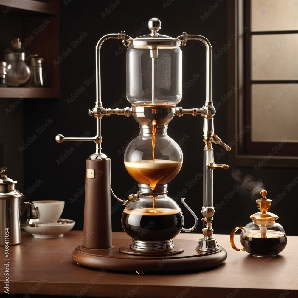 A coffee siphon set up A coffee siphon set up