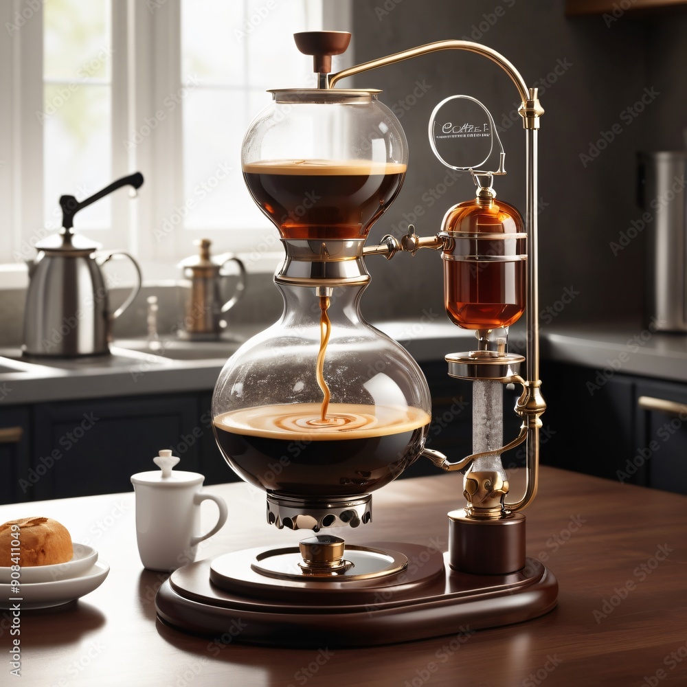 A coffee siphon set up A coffee siphon set up