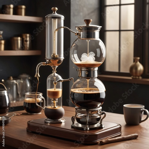 A coffee siphon set up