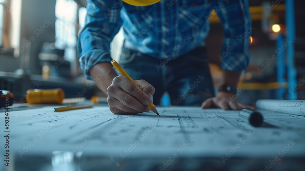 Civil and construction engineers are working on a blueprint drawing with precision to guarantee a flawless result : Generative AI Civil and construction engineers are working on a blueprint drawing with precision to guarantee a flawless result : Generative AI