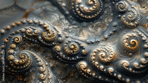 Fractal stone designs with repeating mathematical patterns