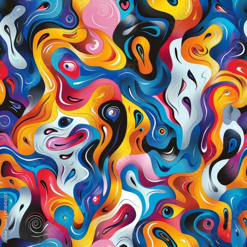 Abstract Swirling Colors with an Impressionistic Vibe