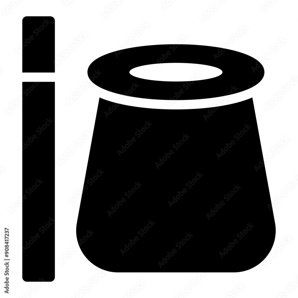 Magician Hat Icon in Solid Style Magician Hat Icon in Solid Style