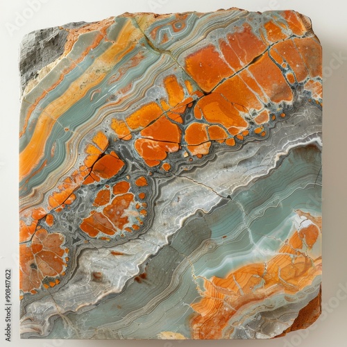 Mineral vein stone with contrasting color streaks