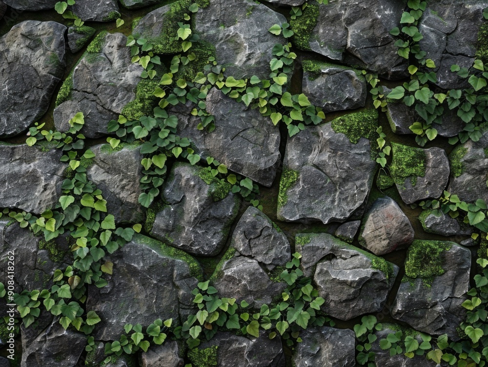 Mosscovered stone texture with green organic overgrowth Mosscovered stone texture with green organic overgrowth