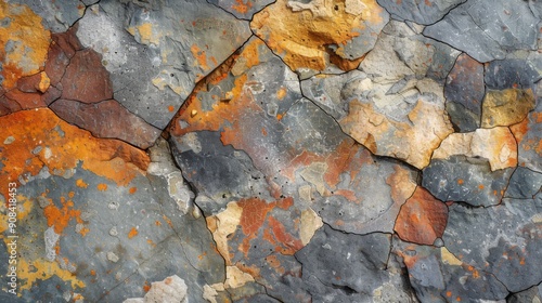 Mottled stone surfaces with diverse color patches
