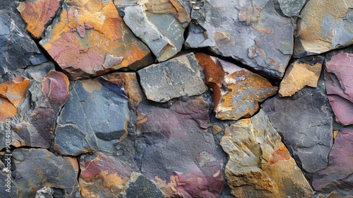 Mottled stone surfaces with diverse color patches