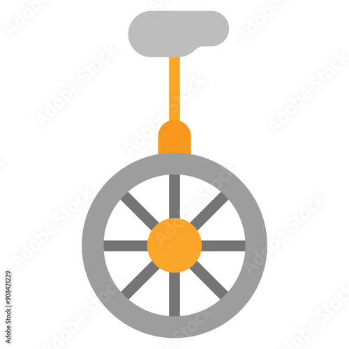 Monocycle Icon in Flat Style