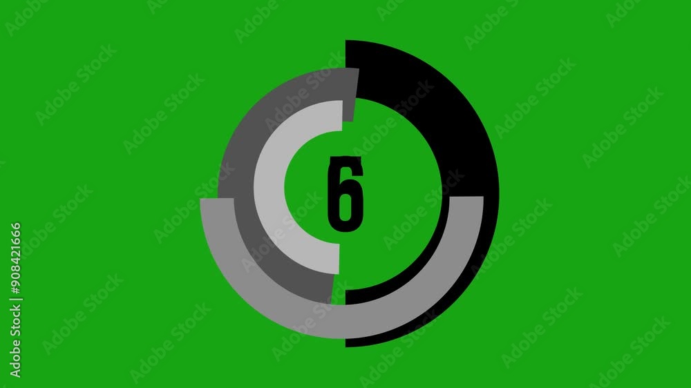 10 second black countdown timer animation with color gradient on green screen 10 second black countdown timer animation with color gradient on green screen