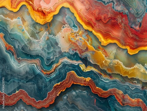 Vibrant jasper stone texture with intricate patterns photo