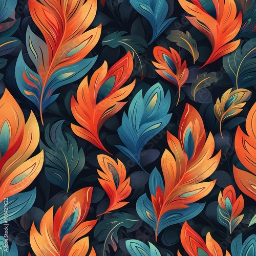 Intricate Floral Pattern with Vibrant Hues