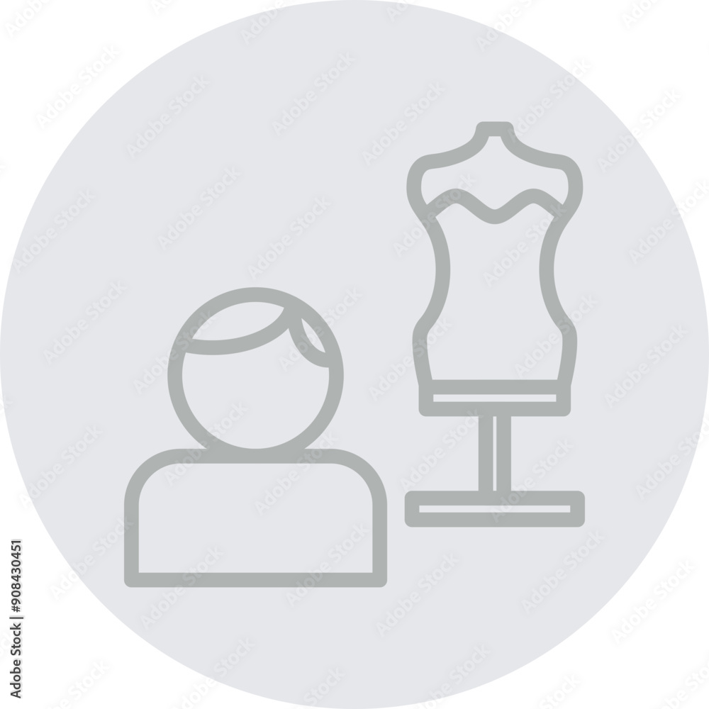 Fashion Designer Line Grey Circle Grey Fashion Designer Line Grey Circle Grey
