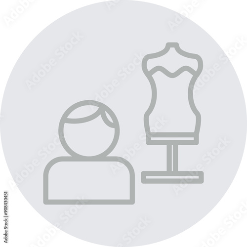Fashion Designer Line Grey Circle Grey