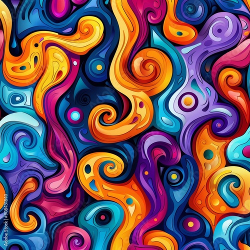 Abstract Swirling Pattern in Vibrant Colors