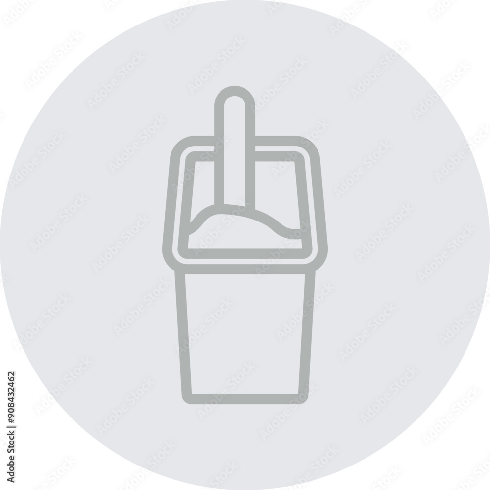 Yogurt Vector Line Grey Circle Grey Yogurt Vector Line Grey Circle Grey