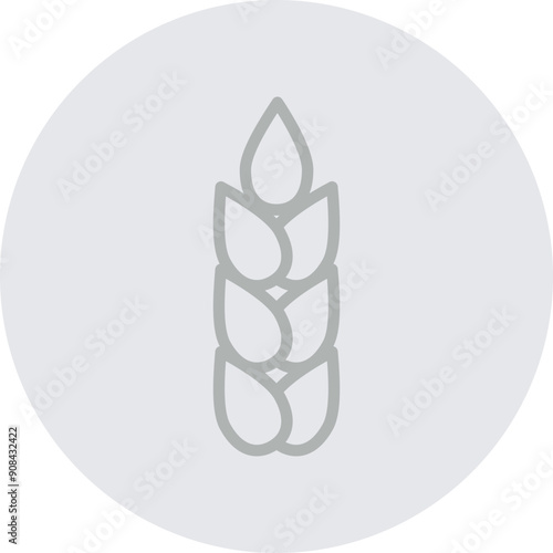 Oats Vector Line Grey Circle Grey