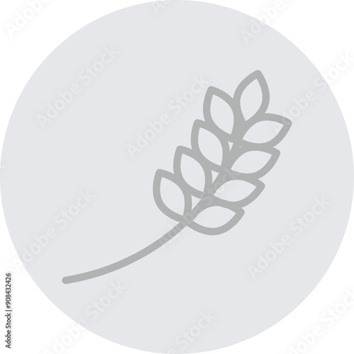 Wheat Vector Line Grey Circle Grey
