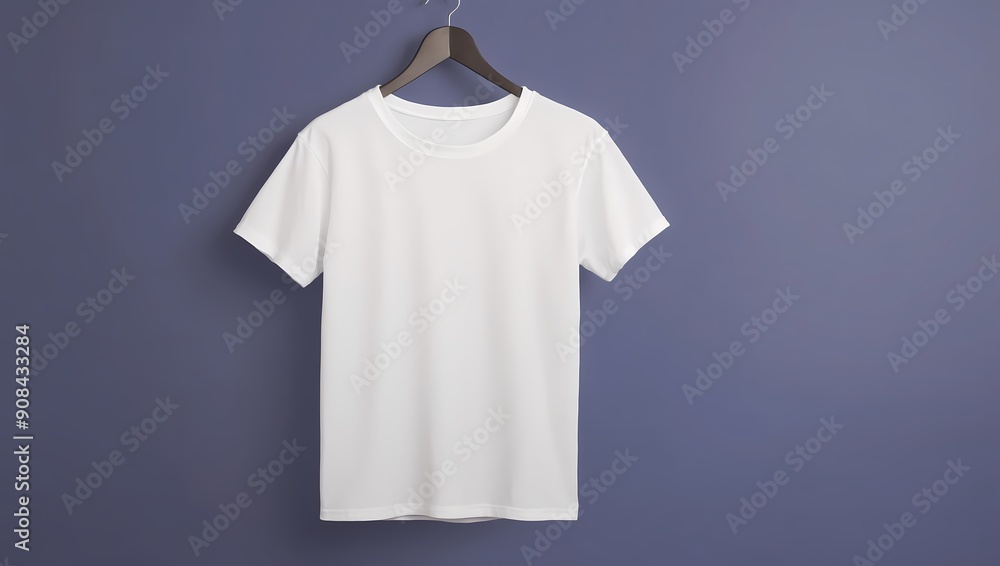 Blank white t-shirt mockup on hanger. Blank white t-shirt mockup on hanger.