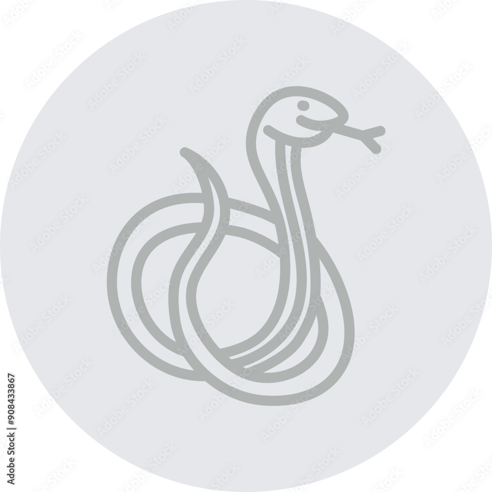 Obraz premium Snake Vector Line Grey Circle Grey