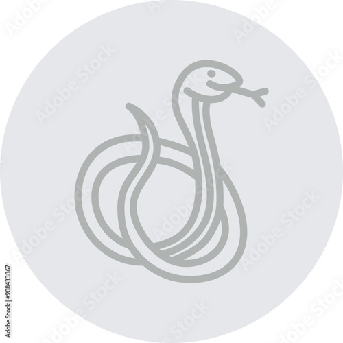 Snake Vector Line Grey Circle Grey
