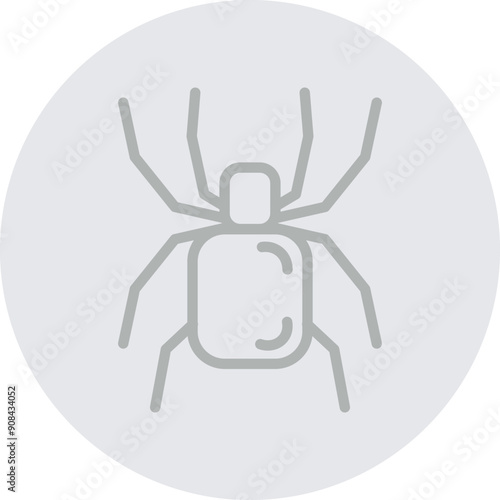 Tarantula Vector Line Grey Circle Grey