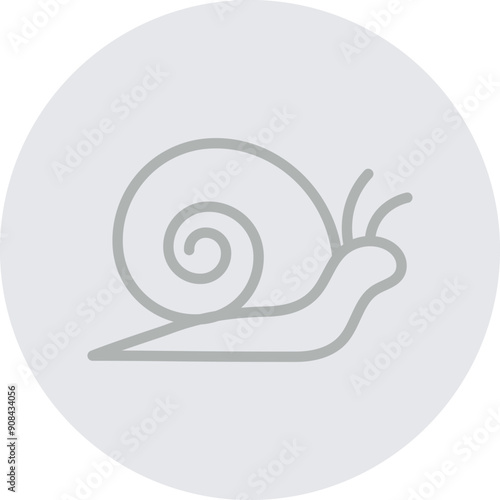 Snail Vector Line Grey Circle Grey