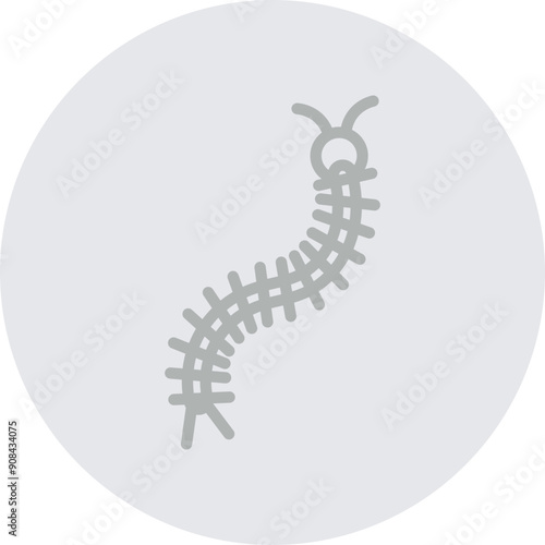 Centiipede Vector Line Grey Circle Grey