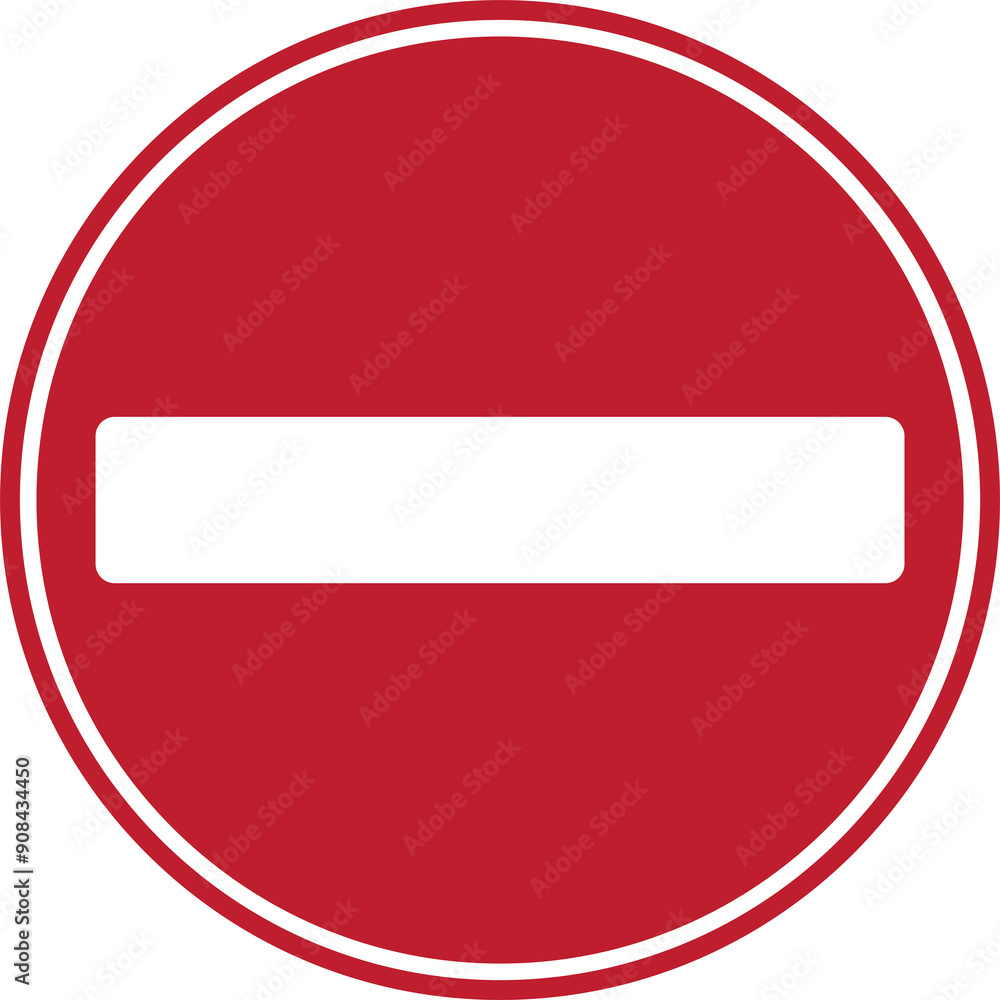 Circle Round sign do not enter, prohibition with stop palm hand gesture in red isolated label Circle Round sign do not enter, prohibition with stop palm hand gesture in red isolated label