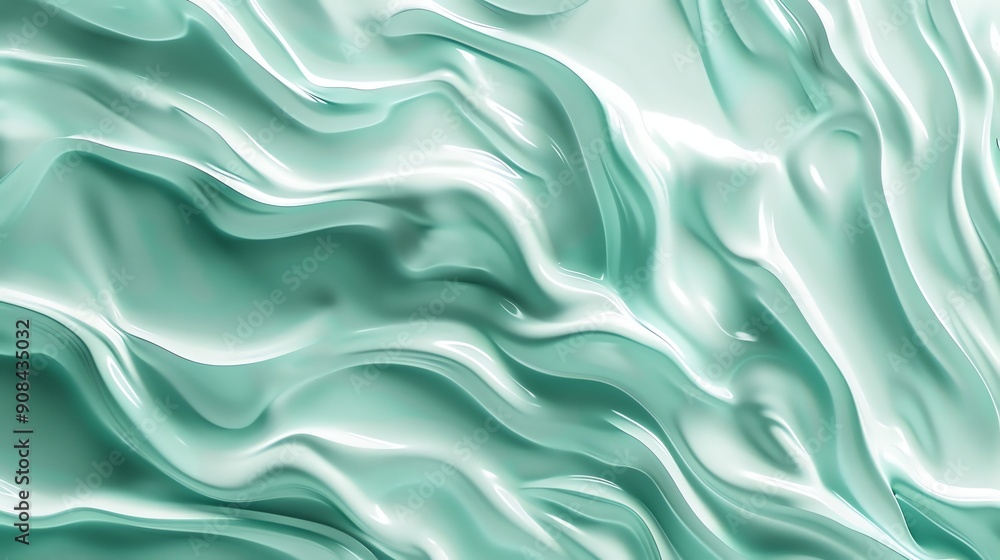 Obraz premium Abstract green wave-like texture background.